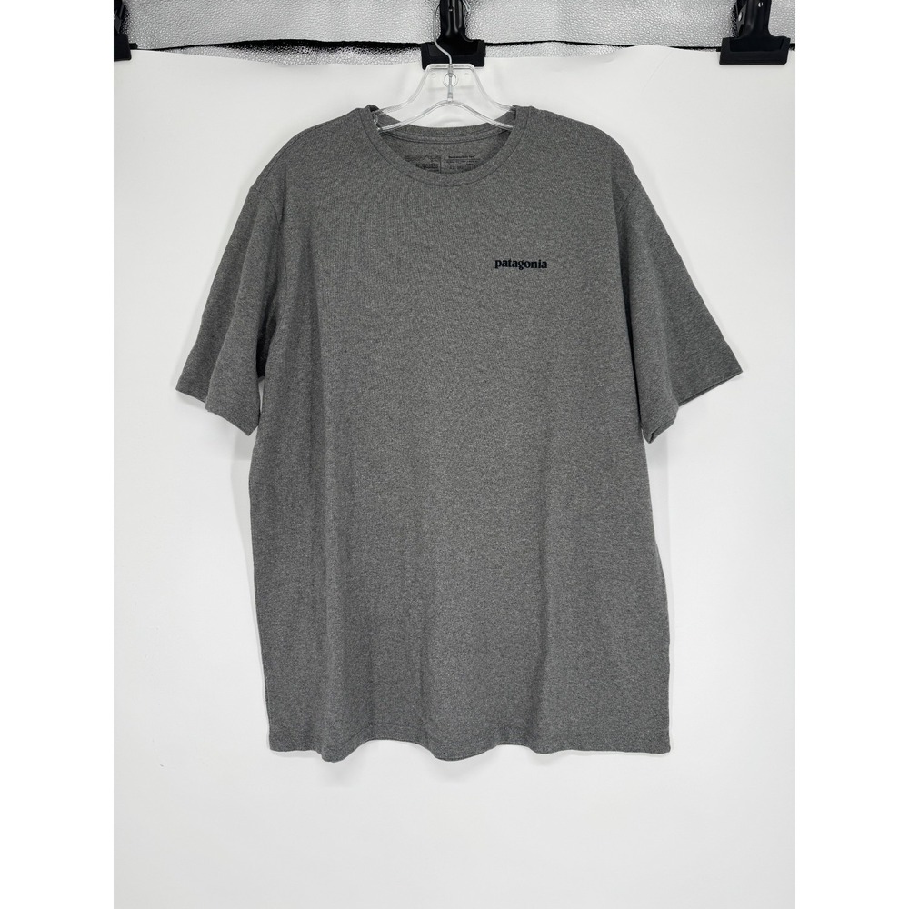 Patagonia Responsibili Tee T Shirt Mens Large Heather Grey Regular Fit Graphic